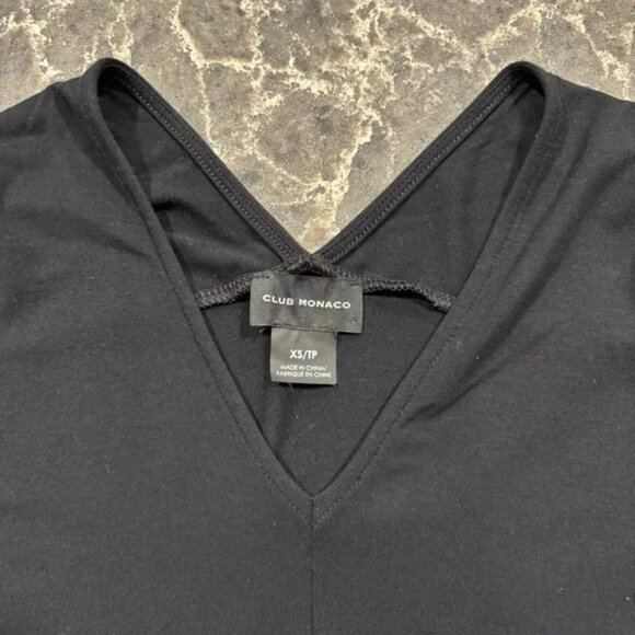 Club Monaco Black V-Neck Top - Picture 3 of 5